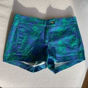 NWT J Crew women’s shorts - blue with green floral print, size 2